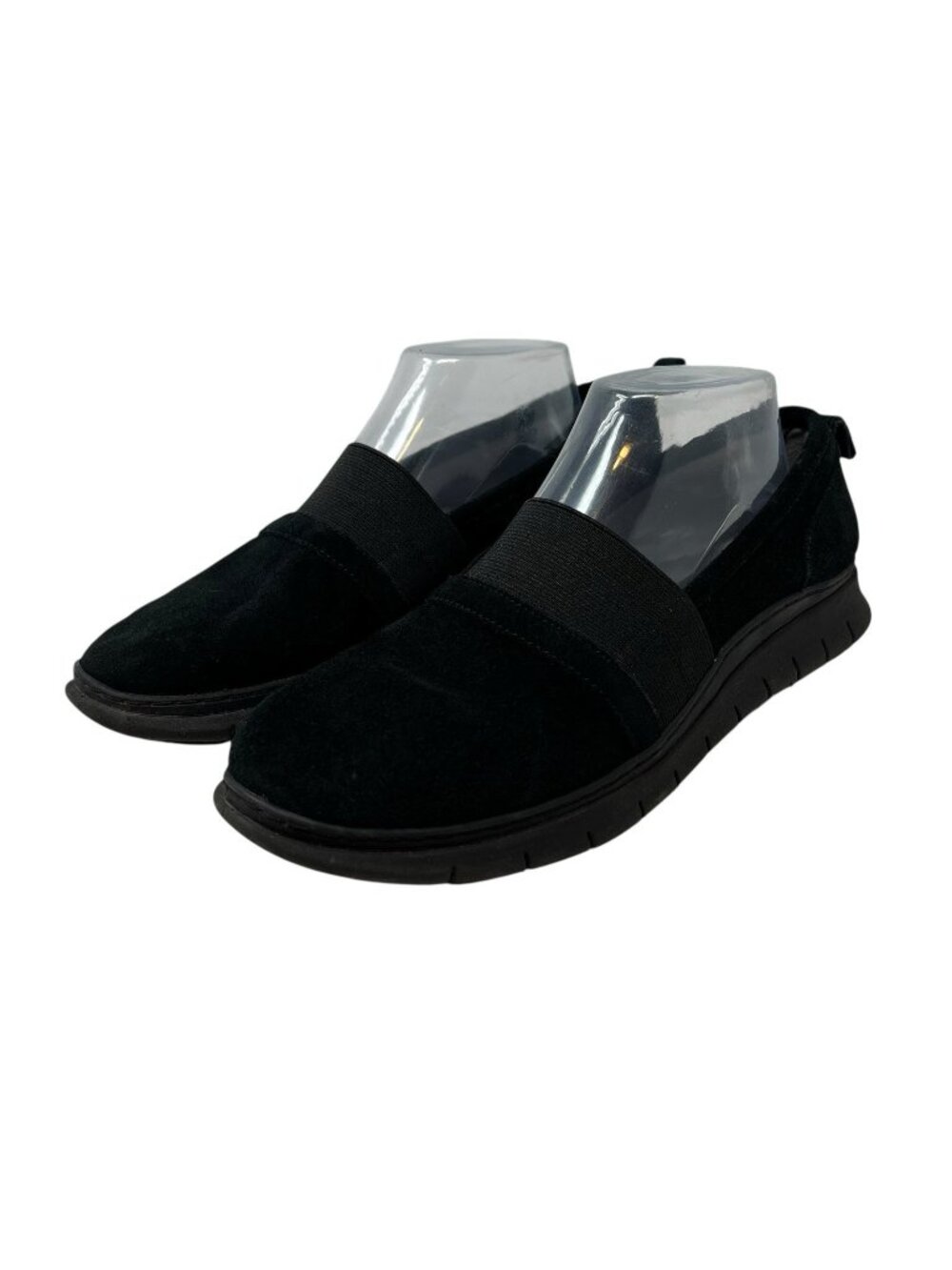 Vionic Kristi Black Suede Comfort Slip On Loafers Shoes Stretch US 8.5 EU 40